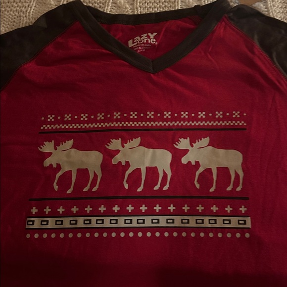 Lazy One Red and Black Moose Pajama Set - Picture 2 of 2